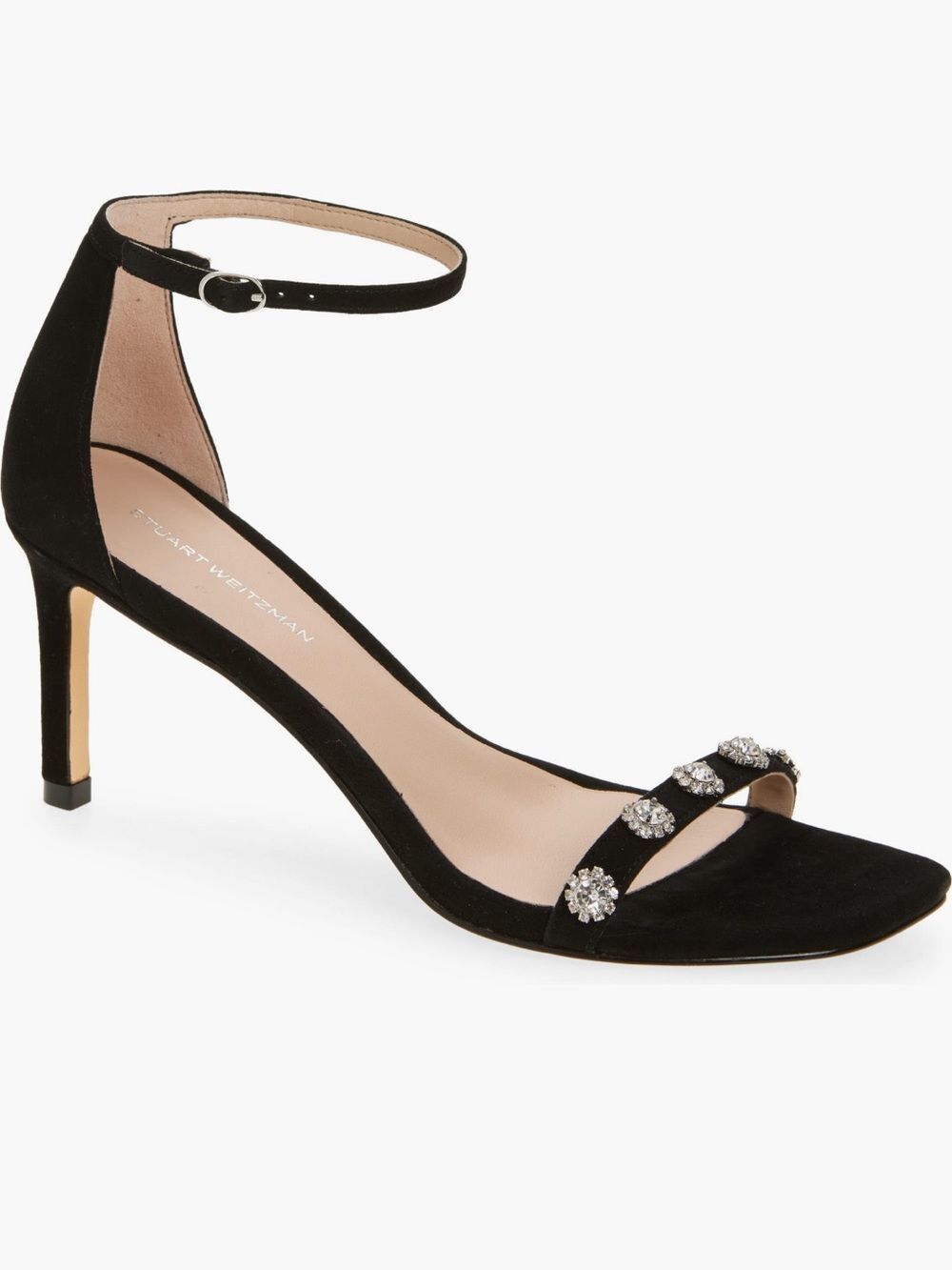 Stuart Weitzman Justina 75 Leather Sandal/Dust Bag $550